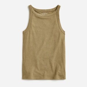 J. Crew High-neck tank top in stretch linen blend Item CA502 Small